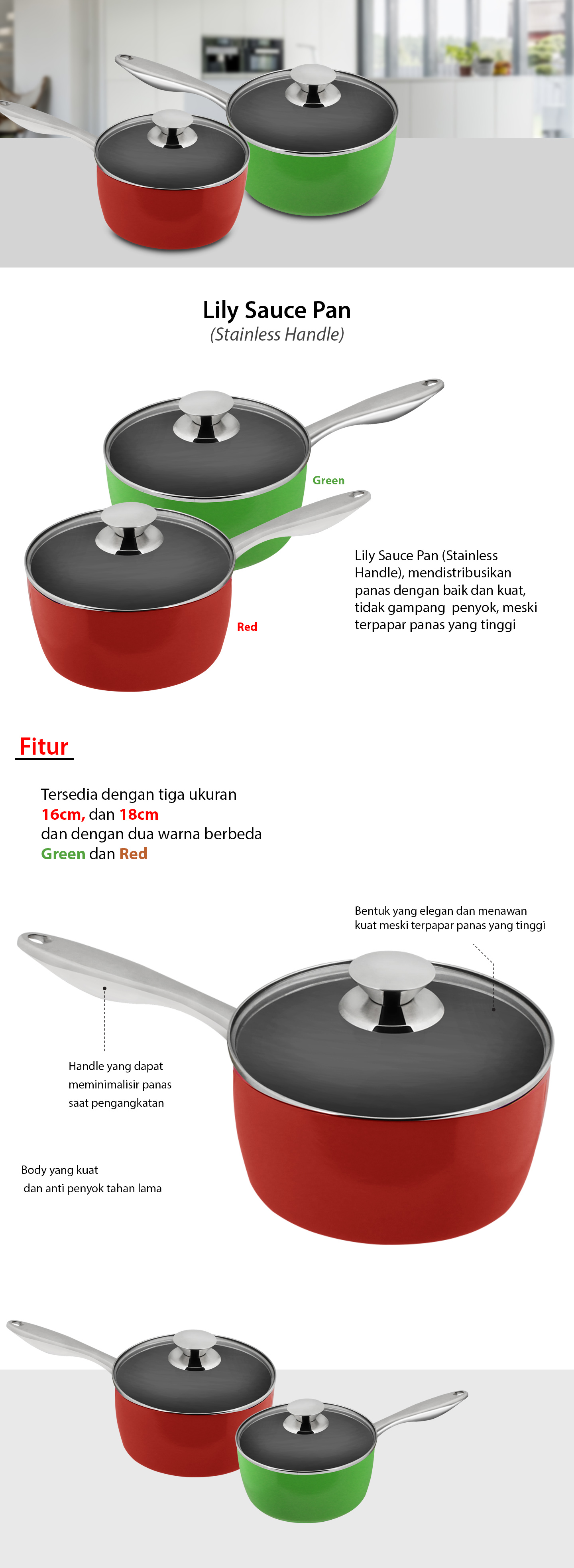 Lily Sauce Pan (SS Handle)